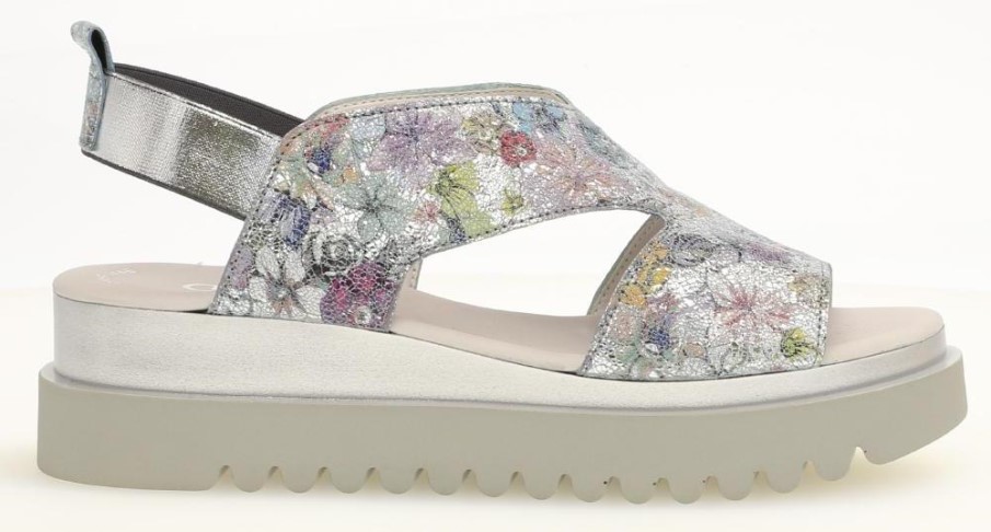 Gabor 23612.30 - Metallic Silver Blommor Läder