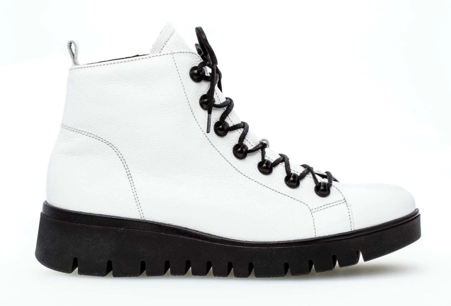 Gabor 32.855-50 - Bootie Spets Slät Läder Vit