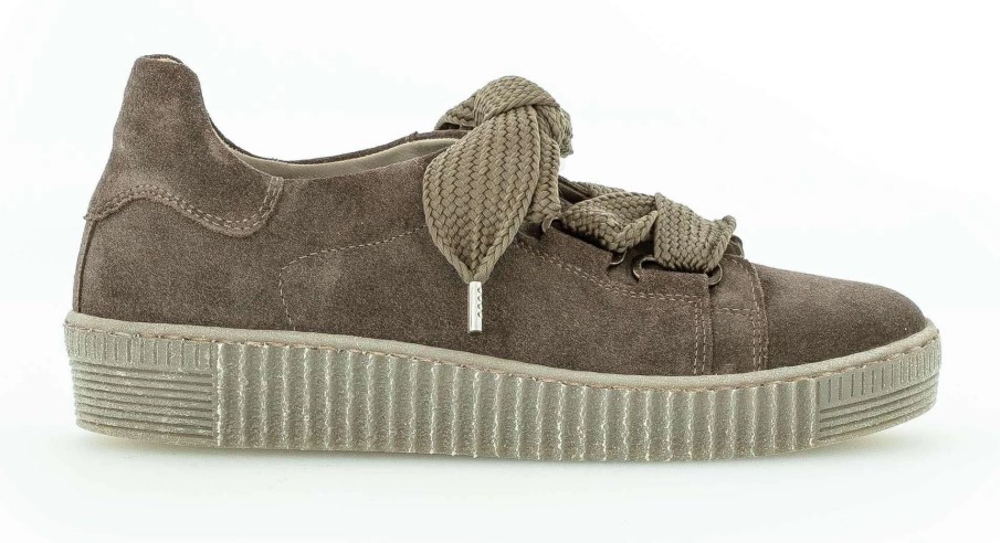 Gabor 33.330-12 - Sneaker Låg Spets Mocka Grå