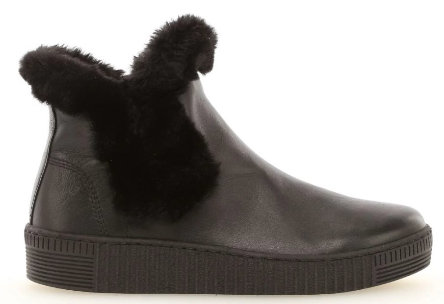 Gabor 33.737-27 - Bootie Plateau Slätt Läder Svart