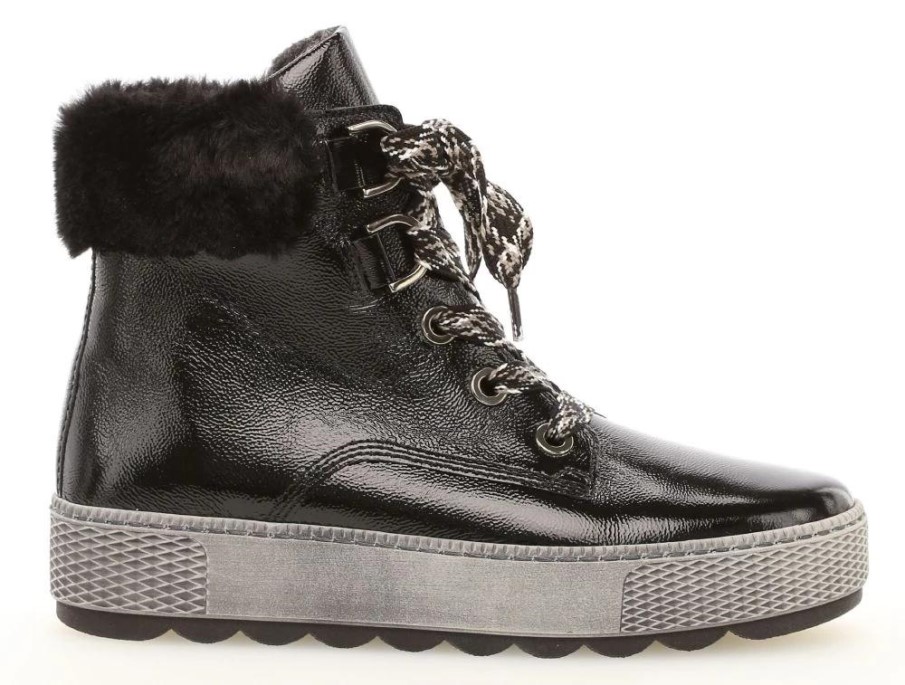 Gabor 36.565-97 - Hi Top Spets Lack Svart