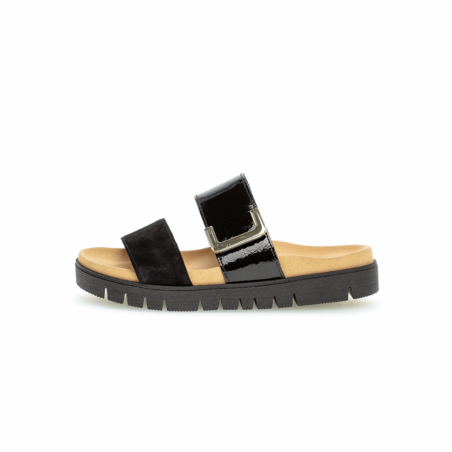 Svart Slipon Sandal Gabor
