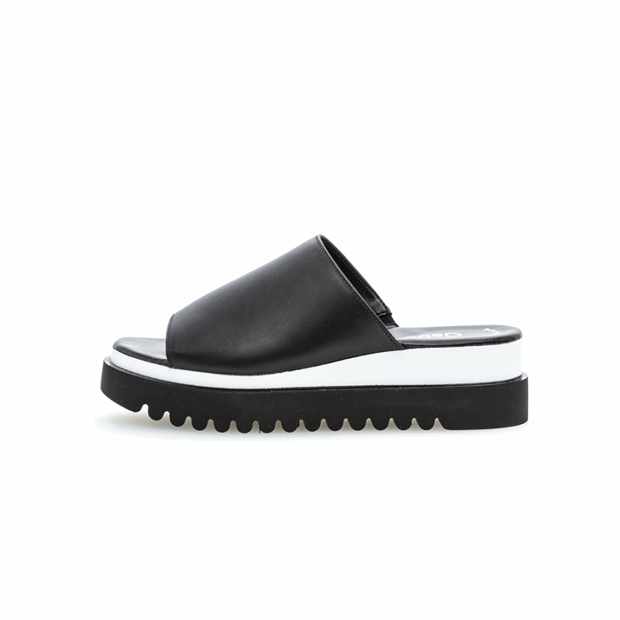 Gabor Svart Plattform Slipon Sandal