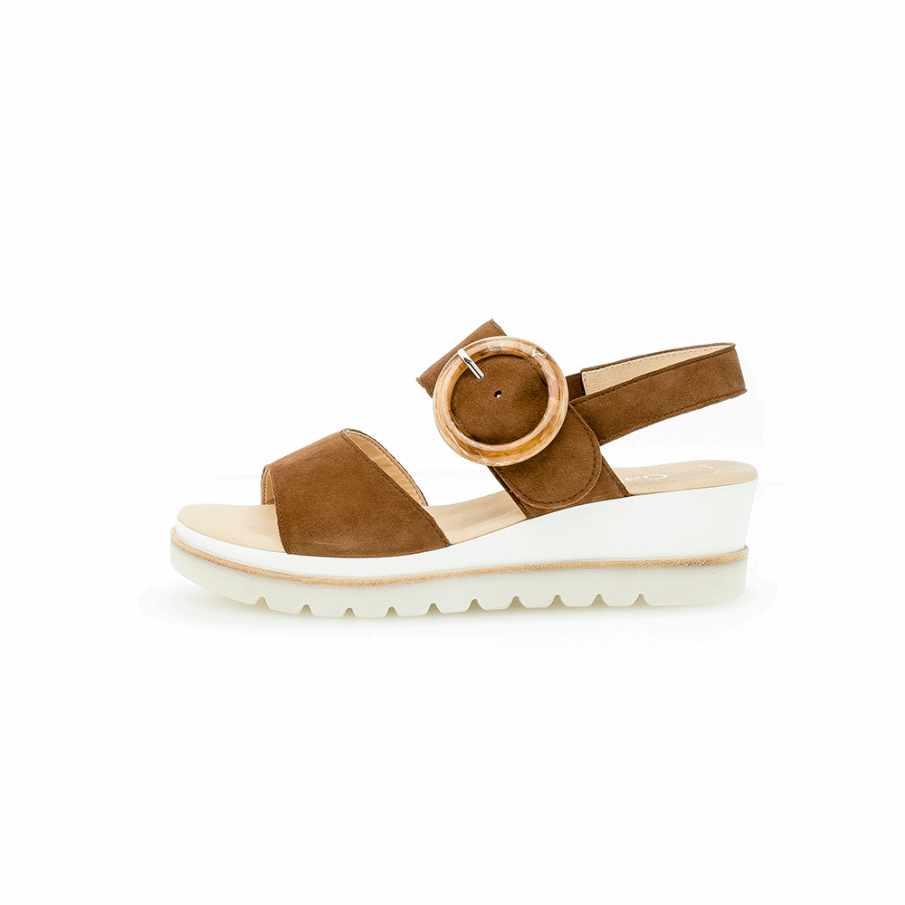 Wedge Ankel Rem Sandal New Whisky Gabor