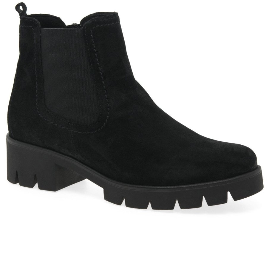 Gabor Svart Mocka Bodo Dam Mocka Chelsea Boots