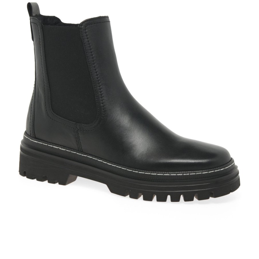 Gabor Gazania Dam Chelsea Boots Svart/vit Söm